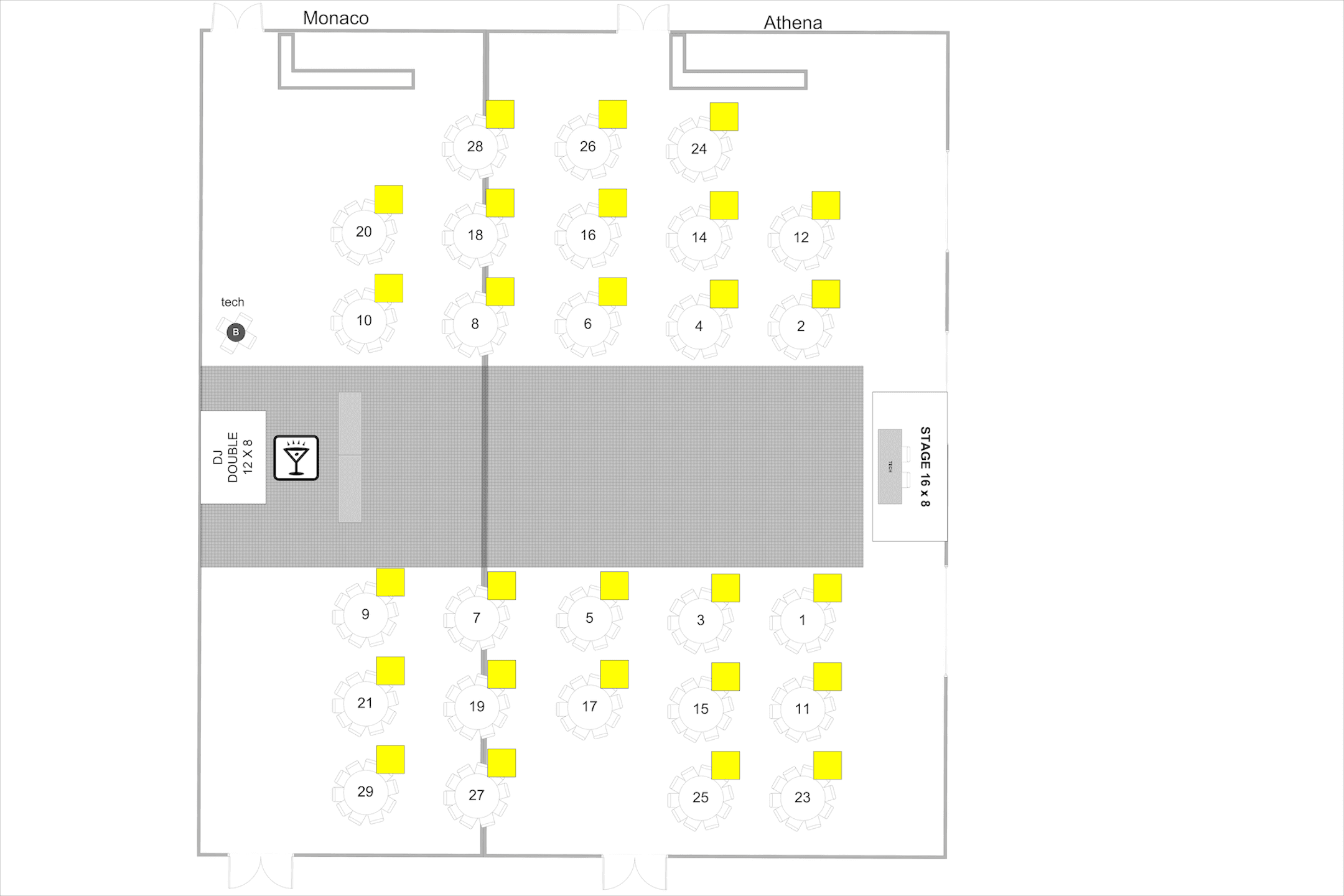 Hall seating plan